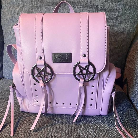 Blackcraft Cult 💜 Lavender 💜 Messenger Backpack with Pentagram Details 🦇 - Picture 5 of 10